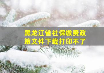 黑龙江省社保缴费政策文件下载打印不了