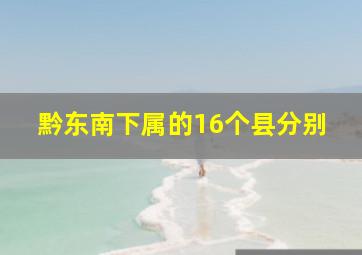 黔东南下属的16个县分别