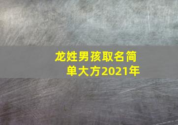 龙姓男孩取名简单大方2021年