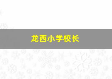 龙西小学校长