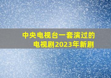 中央电视台一套演过的电视剧2023年新剧