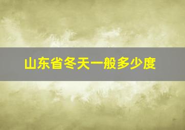 山东省冬天一般多少度