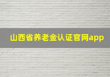 山西省养老金认证官网app