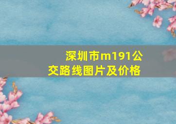 深圳市m191公交路线图片及价格